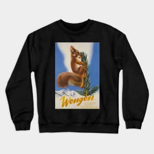 Wengen,Switzerland,Ski Poster Crewneck Sweatshirt